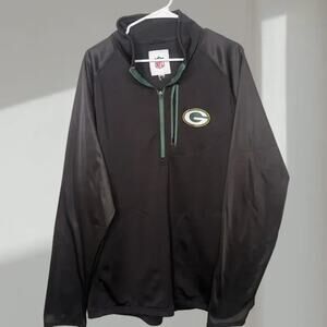 Green Bay Packers NFL Quarter-Zip Performance Pullover Jacket (Mens Large)